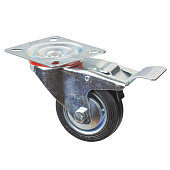  Опора колесная повор.на площ.со стоп. 80мм сталь/резин (1 шт)(50кг) 