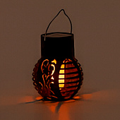  Фонарь садовый 9х7см подвесной, солнечная батарея, имитация огня арт.2024-6154 