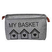 Корзина для хранения с ручками круглая Доляна My Basket 30х30х13 см серая 9785320