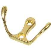 Крючок мебельный Двойной малый, золото 302028 Крючок мебельный Двойной малый, золото 302028