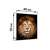  Картина стекло Лев 40х50 