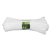  Шнур вязаный полипропиленовый с серд. белый, 6 мм, L20 м, Россия// Сибртех 