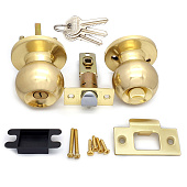 Ручка-защелка ЗШ-01 ключ фиксатор, латунь/золото Ручка-защелка ЗШ-01 ключ фиксатор, латунь/золото