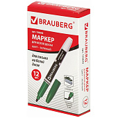 Маркер стираемый зеленый для белой доски BRAUBERG, 4 мм, с клипом, эргономичный корпус, 150849