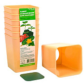 Стакан для рассады 6шт, 460 мл квадратный съемное дно Стакан для рассады 6шт, 460 мл квадратный съемное дно