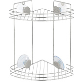 Полка угловая 2-ярусная хром крепление присоски W2672 STONE 109066 Рыжий кот Полка угловая 2-ярусная хром крепление присоски W2672 STONE 109066 Рыжий кот