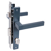  Замок врезной с ручкой 8520.02.7016 для калиток кл/верт серый антрацит СТАНДАРТ 