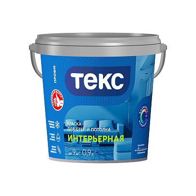 Краска интерьерная Текс ПРОФИ 0.9л Краска интерьерная Текс ПРОФИ 0.9л
