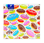 Салфетки бумажные Pero Prestige 3 слоя 33х33 Сладкие пончики 20 штук Арт.8097 Салфетки бумажные Pero Prestige 3 слоя 33х33 Сладкие пончики 20 штук Арт.8097