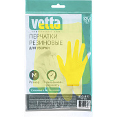 Перчатки резиновые VETTA желтые M, 447-005 Перчатки резиновые VETTA желтые M, 447-005