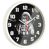 Часы настенные круг d=30 см, корпус белый "Космонавт", Рубин, 3027-044