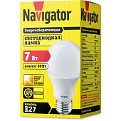 Лампа LED 7Вт Е27, груша, 2700К теплый Navigator