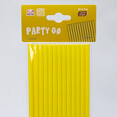 Трубочки одноразовые для напитков 25 шт. "Party go", yellow (197 мм)