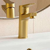 Смеситель для раковины Murano Gold золото без донного клапана MR26Gold Esko Смеситель для раковины Murano Gold золото без донного клапана MR26Gold Esko