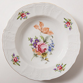 Тарелка глубокая 23 см Thun Bernadotte, декор "Мейсенский букет" БТФ0255 Тарелка глубокая 23 см Thun Bernadotte, декор "Мейсенский букет" БТФ0255