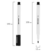 Маркер стираемый черный для белой доски Brauberg Line, 3 мм, с клипом, 152118 
