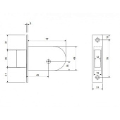 Замок врезной 90-K-CR крест. кл. (хром) Апекс Замок врезной 90-K-CR крест. кл. (хром) Апекс