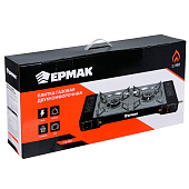 Плитка газовая ЕРМАК двухкомфорочная портативная с переходником, в кейсе, 64х27х9см 116-001 Плитка газовая ЕРМАК двухкомфорочная портативная с переходником, в кейсе, 64х27х9см 116-001