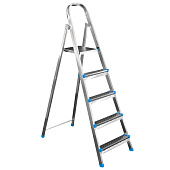 Стремянка стальная 5 ступеней, цинк, высота платформы 99см, макс. нагр. 120кг. Стремянка стальная 5 ступеней, цинк, высота платформы 99см, макс. нагр. 120кг.