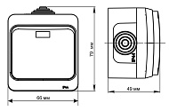  Выключатель 1-кл. ОП Этюд 10А с индик. IP44 SchE BA10-045B 