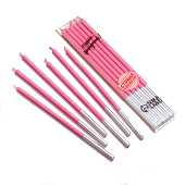  Набор свечей в торт, 6 штук "Исполнение желаний", 15 см, фуксия   9785822 