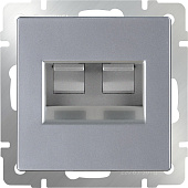  Розетка RJ-11+RJ-45 серебряный Werkel /W1182106 