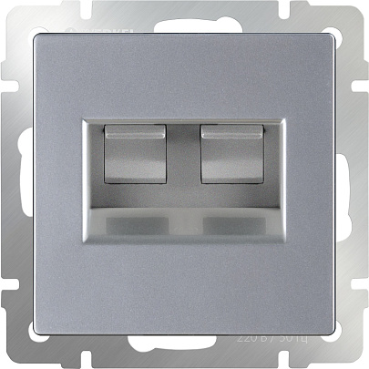 Розетка RJ-11+RJ-45 серебряный Werkel /W1182106 Розетка RJ-11+RJ-45 серебряный Werkel /W1182106