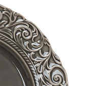 Тарелка обеденная WY Floral Laceware, 25 см, фарфор, серая 10791183 Тарелка обеденная WY Floral Laceware, 25 см, фарфор, серая 10791183