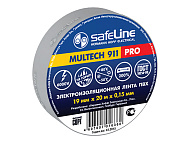 Изолента ПВХ 19мм/20м серо-стальная  Safeline