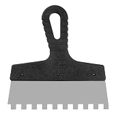  Шпатель зубчатый 200мм, зуб 10х10мм, пластмассовая ручка, нержавеющая сталь 