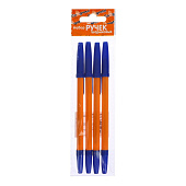  Набор ручек шариковых 4 штуки, стержень 0,7мм, синий, корпус оранжевый с синим колпачком   5477642 