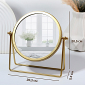  Зеркало настольное «PREMIUM MIRROR», d зеркальной поверхности 14,5 см, цвет золотой 