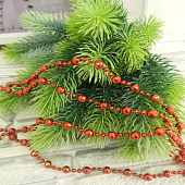  Бусы декоративные - шары, 4 м, пластик, красный 267254 