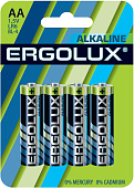 Батарека LR6 Alkaline (4шт) Ergolux 11748 Батарека LR6 Alkaline (4шт) Ergolux 11748