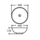  Раковина накладная 440x440x175 AQ5354-00 Aquatek 