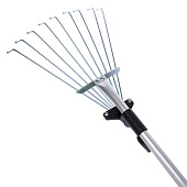  Грабли веерные малые раздвижные 9 зубьев, телескоп 730мм ДоброСад 714-075 