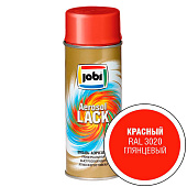 Эмаль аэрозольная алкидная глянцевая красная RAL 3020 JOBI 520мл Эмаль аэрозольная алкидная глянцевая красная RAL 3020 JOBI 520мл