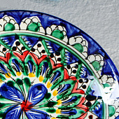  Тарелка Риштанская Керамика "Цветы", синяя, 15 см 2741385 