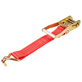  Стяжка крепления груза  5,0т  8,0м SKYWAY STAFF 50мм красный храповый механизм с крюками полиэстер 1шт 