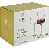 Набор бокалов для красного вина Crystal Bohemia Corvus 450мл (6шт) БСС0066 Набор бокалов для красного вина Crystal Bohemia Corvus 450мл (6шт) БСС0066