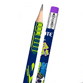  Карандаш пластик deVENTE HB с ластиком Level Up Game, d=2 мм, трехгранный, заточенный, 5032405 