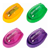 Точилка BRAUBERG "Shuttle", с контейнером, эллиптическая, ассорти, в картонном дисплее, 222505 Точилка BRAUBERG "Shuttle", с контейнером, эллиптическая, ассорти, в картонном дисплее, 222505