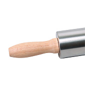 Скалка 38см из нержавеющей стали с деревянными ручками 7777 Скалка 38см из нержавеющей стали с деревянными ручками 7777