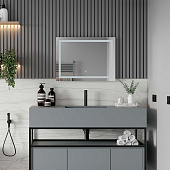 Зеркало с LED подсветкой Rimini Led 800х600 с часами Континент