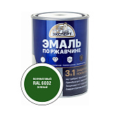 Эмаль по ржавчине 3в1 зеленая RAL 6002 Эксперт 0,8кг