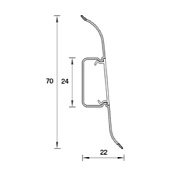 Плинтус Идеал Классик (под проводку) 70мм Ясень белый 2.2м Плинтус Идеал Классик (под проводку) 70мм Ясень белый 2.2м