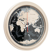 Часы настенные круглые d=48 см, корпус хаки "Карта мира", Рубин, 4840-007