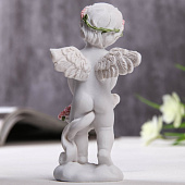 Фигурка Ангел с корзинкой розовых роз, 10х3,5х5 см, полистоун, 1541453 Фигурка Ангел с корзинкой розовых роз, 10х3,5х5 см, полистоун, 1541453