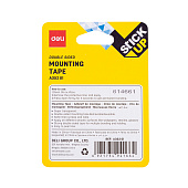 Скотч 2-х ст 25,4ммх1,5м монтажный прозрачный DELI Скотч 2-х ст 25,4ммх1,5м монтажный прозрачный DELI