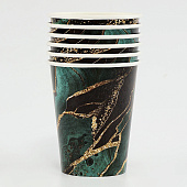  Набор бумажной посуды "Мрамор", на 6 персон, 6 стаканов, 6 тарелок, трубочки   10797813 